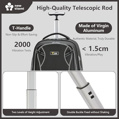 NEW TILAMI 20" Rolling Backpack for Teens Adults, Climbing Stairs Waterproof Backpack with Wheels for School Business Trave Camping with Laptop Compartment, Fit 17 Inch Laptop, Black - color: Black
