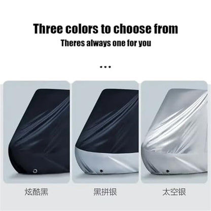 Motorcycle Cover Full Car Sun Protection Dust No Ear Thickened Oxford Cloth Rain(Black) - color: Black