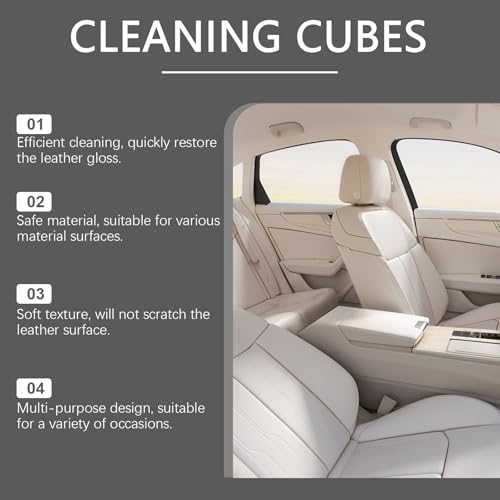 Car Interior Cleaning Sponge for Leather: 6PCS Microfiber Detailing Sponges - for Car Seats, Leather, Auto Interior Cleaning Kit for Tesla and All Vehicles