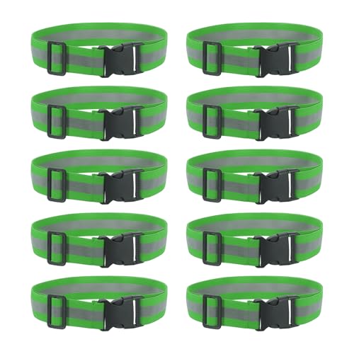 Reflective Safety Belt, Adjustable High Visibility Glow Belt Outdoor Running Gear Accessories - color: Dark Green
