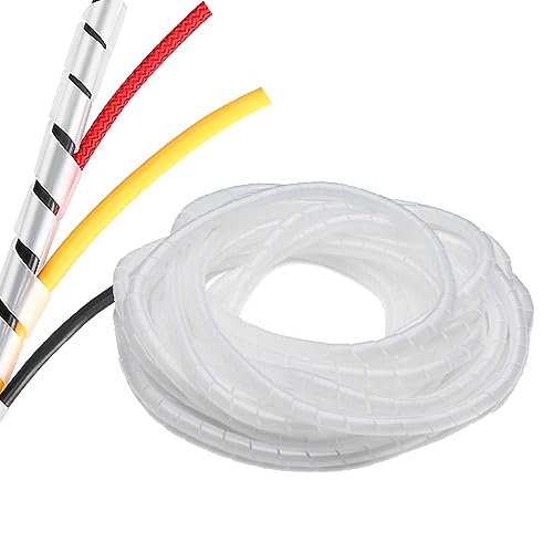 Spiral Cable Wrap - 20 Ft 1/2" Spiral Wire Wrap Cord Covers Bundle Sleeve Hose for Computer Electrical Wire Organizer-White (1/2 Inch-20Ft) - color: White, size: 1/2 Inch-20Ft