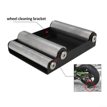Professional Grade Motorcycle Wheel Cleaning Roller Stand Built to Simplify Your Bike Maintenance Routine (Style A)