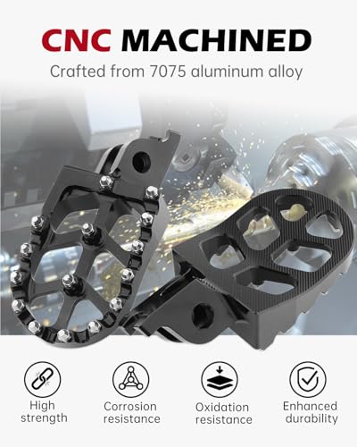 CNC Foot Pegs Alumiunm Dirt Bike Footpegs Compatible with Honda CR125 CR250 CRF150R CRF250R CRF450R CRF250RX CRF450RX CRF450X CRF300L CRF250L CRF250M SSR450 CRF450RL - color: Black, size: CR125/250, CRF150R/250L/250R/250X/450R/450X/1000L