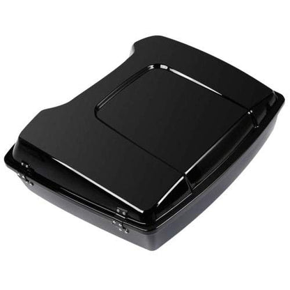 TCT-MOTORPARTS 5.5'' Razor Trunk W/Latch Key Trunk Luggage Tail Box Fit for Harley Touring 1997-2013 Road King Street Electra Glide Ultra Classic Limited - color: Vivid Black #1