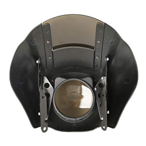 Windshield Fairings Quarter Fairings Smoke Windshield Windscreen 49mm Fork Clamp Fit for Harley Dyna FLST Sportster XL 883 1200 Black Chrome - color: Smoke Windshield + Chrome 49mm Clamps