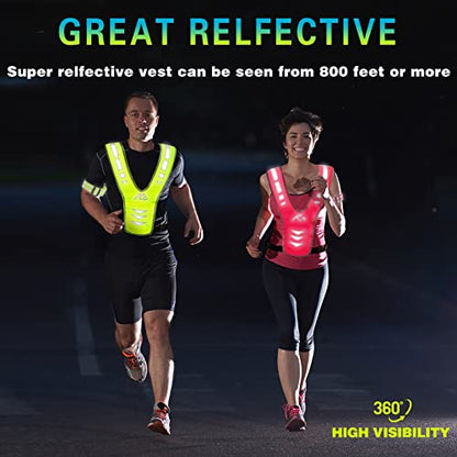 GoxRunx Reflective Running Vest Gear with Reflective Bands for Women Men Safety Reflective Vest for Walking Running Cycling at Night - color: Pink
