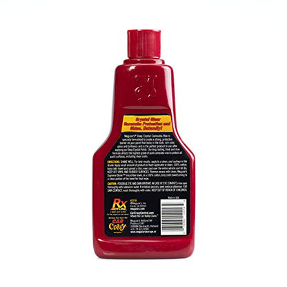 Meguiar's Deep Crystal Carnauba Wax, High-Grade Carnauba Liquid Car Wax for Long-Lasting Protection, Creates a Brilliant Shine and Gloss, Blocks UV Rays, Ideal Step for After Polishing, 16 Oz