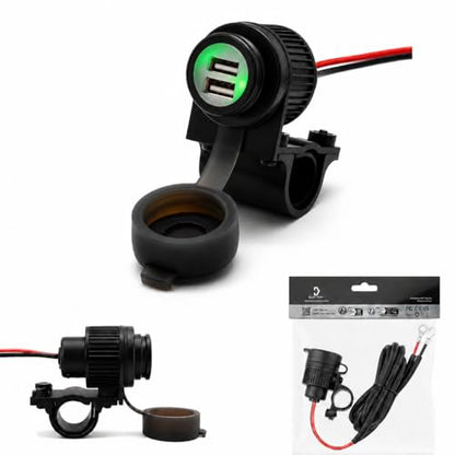 Cliff Top Motorcycle USB Charger Waterproof Dual USB Port 4A 20W, with Magnetic Power Switch Heavy Duty for 7/8’’ and 1’’ Handlebars - Prevents Battery Drain - size: 4A 20W Dual USB with Magnetic Switch