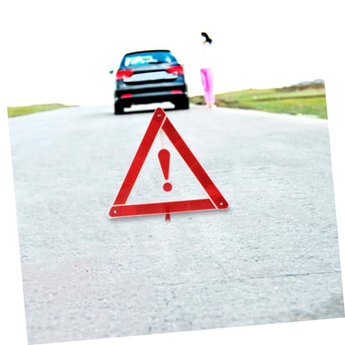 TOYANDONA 2pcs Car Warning Triangle Kit Durable Folding Reflective Safety Tripod for Roadside Emergency Vehicle Maintenance
