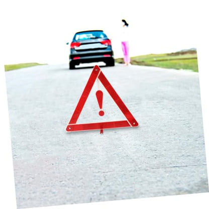 TOYANDONA 2pcs Car Warning Triangle Kit Durable Folding Reflective Safety Tripod for Roadside Emergency Vehicle Maintenance