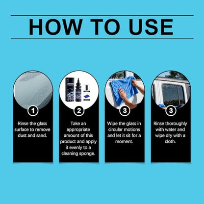 Windshield Oil Film Remover –Grease Cleaner, Cream Sponge Auto Glass, SUV RV Trailer Tractor Headlight | SUV RV Trailer Tractor Headlight
