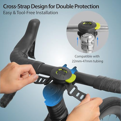 BONE Bike Tie Connect Kit 3 - Sticker, Magnetic Bicycle Phone Mount for Stem, Detachable & 360° Rotatable Silicone MTB Holder, Cycling Phone Carrier for iPhone & 4.7"–7.2" Smartphones (Stem) - style: Bicycle - Stem (Sticker)