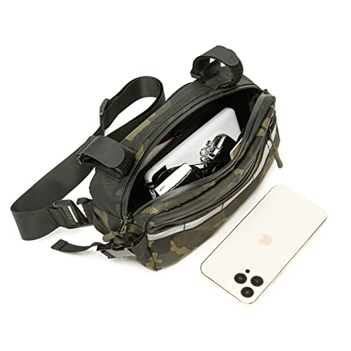 ROYALFAIR Waterproof Bike Handlebar Bag (Green Camo) - color: Camo Green