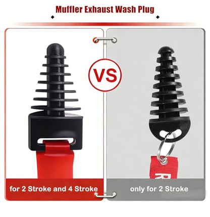 Muffler Exhaust Wash Plug, 0.8" to 2.2" Rubber Silencer Plug | For washing 2-stroke and 4-stroke motorcycles, dirt bikes, ATVs and quads - color: Black