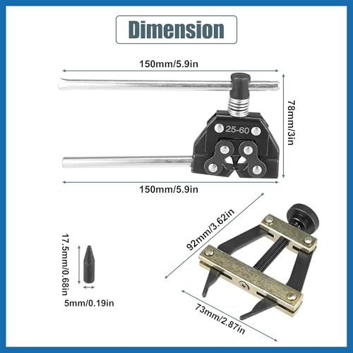 Roller Chain Tools Kit 25-60 Chain Detacher Breaker Cutter Tool Roller Chain Puller Holder Connecting for Bicycle Go Kart Chains Replacement Carbon Steel Black Item Replacement