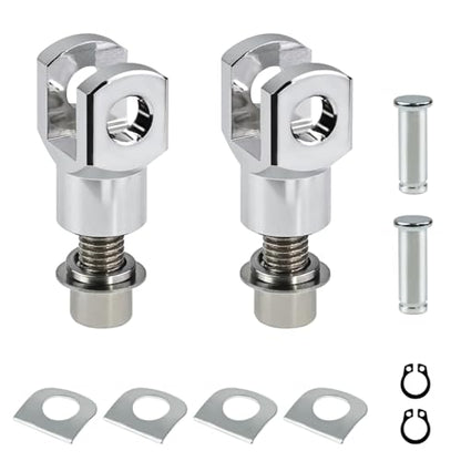 Motorcycle Foot Pegs Mount Supports Compatible with Harley Softail FX FXST FXR Low Rider Sport Glide Footrest Mounting Clevis Hardware Kit (Silver) - color: Silver