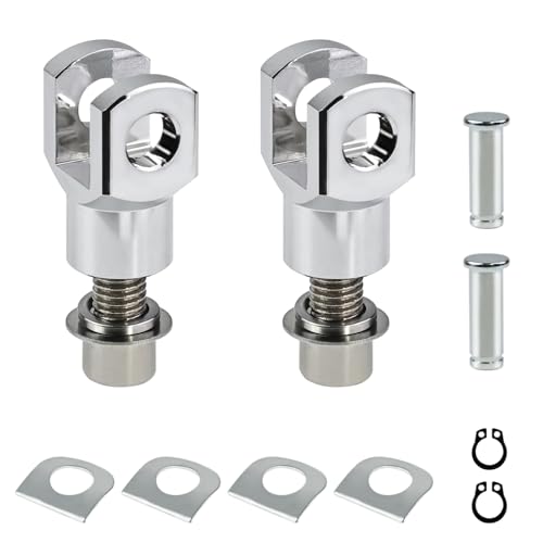Motorcycle Foot Pegs Mount Supports Compatible with Harley Softail FX FXST FXR Low Rider Sport Glide Footrest Mounting Clevis Hardware Kit (Silver) - color: Silver