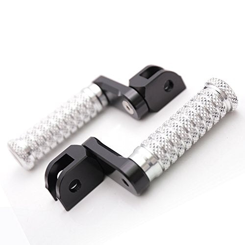 MC MOTOPARTS POLE Silver CNC 40mm Extension Riser Front Foot Pegs Compatible with YZF R3 2015-2017 - color: Silver, size: 40 mm Extension