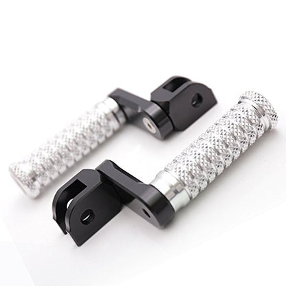 MC MOTOPARTS POLE Silver CNC 40mm Extension Riser Front Foot Pegs Compatible with YZF R3 2015-2017 - color: Silver, size: 40 mm Extension