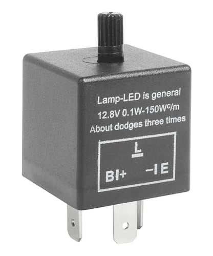 Bylikeho CF-13 LED Flasher Relay, Universal 12V Car Flasher Relay for LED Turn Signal Fixing Hyper Blink Flash, Fits Car SUV Motorcycle