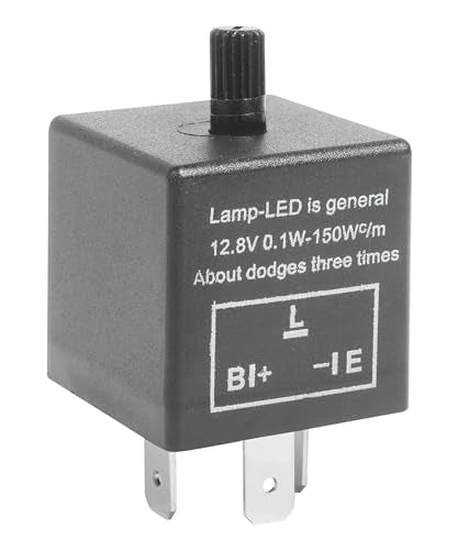 Bylikeho CF-13 LED Flasher Relay, Universal 12V Car Flasher Relay for LED Turn Signal Fixing Hyper Blink Flash, Fits Car SUV Motorcycle
