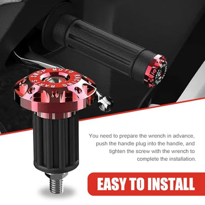 2 PCS Universal Motorcycle Bar End Plug, Shockproof Handlebar End Caps, 7/8" Aluminum Alloy Handlebar Grip End Caps Replacement, for Most Motorcycles (Red) - color: Red