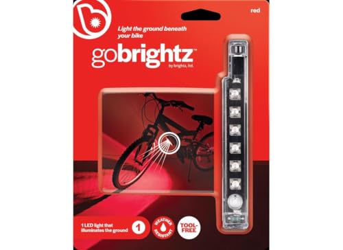 Brightz GoBrightz LED Bike Frame Light - LED Bike Frame Light for Night Riding - 4 Modes for Flashing or Constant Glow - Fun Safety Bike Accessories for Kids, Boys, Girls, Teens & Adults - color: Red