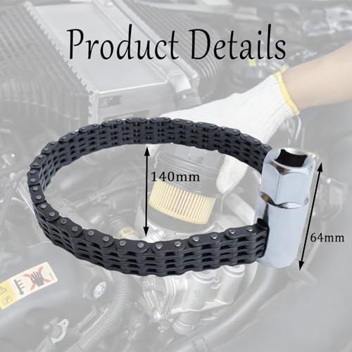 Automotive Oil Filter Chain Wrench Adjustable Oil Filter Wrench Double Chain Oil Filter Removal Tool Fits for 6-14cm
