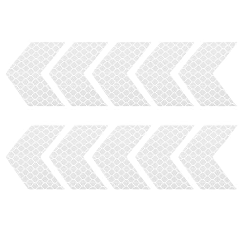 PATIKIL Reflective Stickers (Arrow, White) (50 Pcs) High Visibility Safety Reflective Tape Adhesive Waterproof Warning Strips for Car/Motorcycle/Helmet/Trailer Truck - color: White, size: Arrow