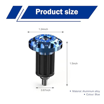 2 PCS Motorcycle Bar End Plug, Aluminum Alloy Handlebar Grip End Caps for Electric Car Scooters, Off-Road Motorcycles (Blue) - color: Blue