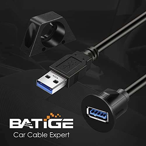 2 Pack Small USB 3.0 Male to Female AUX Flush Panel Mount Extension Cable for Car Truck Boat Motorcycle Dashboard 3ft - size: 2 pack USB 3.0 3ft