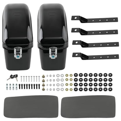 maXpeedingrods Motorcycle Hard Saddlebags for Harley Honda Yamaha Suzuki Kawasaki Victory, Universial Saddle Bags,Gloss Black