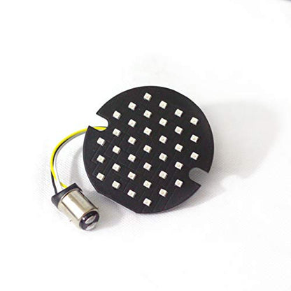 Eagle Lights 3.25 3-1/4 Inch Flat Style Front LED Turn Signals Compatible With Harley Davidson Motorcycles (Add Clear Lenses) - size: Horizon Beam Front Yellow with Clear Lenses
