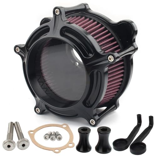 09001-0361 Air Cleaner Intake Filter System Kit CNC Black Air Cleaner Fits for Harley EVO Twin Cam Dyna Softail Fatboy
