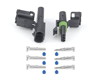 Michigan Motorsports Weather Pack 3 PIN Connectors 5 Sets 12-16 AWG used for cars, trucks, motorcycle, boat, trailer, marine, jetski (3 PIN) - size: 3 PIN