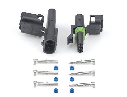 Michigan Motorsports Weather Pack 3 PIN Connectors 5 Sets 12-16 AWG used for cars, trucks, motorcycle, boat, trailer, marine, jetski (3 PIN) - size: 3 PIN