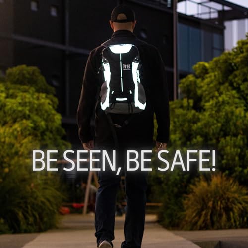 Reflective Motorcycle Backpack – Hi Viz EDC Commuter Bag for Riders, Night Travel, and Daily Use with Helmet Holder, Laptop Compartment, Ventilated Back, Urban Gear (black backpack) - color: Black