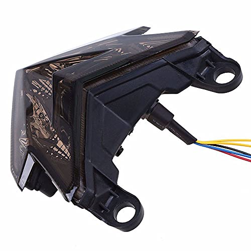 Motorcycle Tail Light Integrated Running Brake Stop Light Turn Signals Lamp Black with License Plate Bracket for Har-ley Hon-da Ya-maha Su-zuki Ka-wasaki - color: Black 3