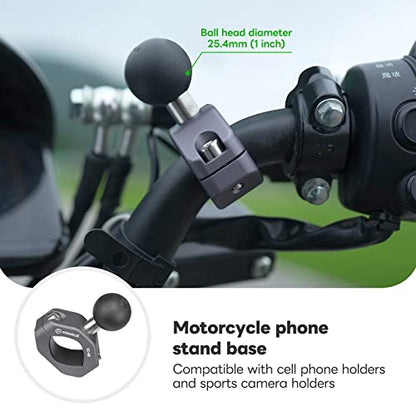 FANAUE Handlebar Clamp Mount U-Bolt Base with B Size 1" Ball for 0.85" to 1.14" Diameter Rail, Compatible with RAM Mounts B Size Double Socket Arm & Motorcycle Phone Mount (Pack of 2) - size: CC-05X (Pack of 2)