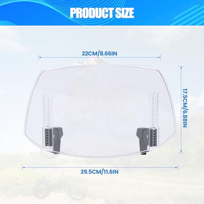 Motorcycle Windshield Extension Universal Heightened Clip On Wind Deflector 29.5*17.5cm ABS Windscreen Extender Spoiler Suitable for motorcycles with front windshields