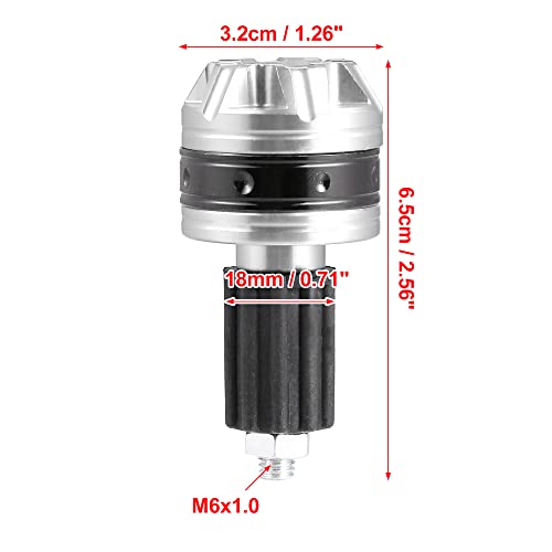 X AUTOHAUX 1 Pair Universal 18mm Handlebar End Caps Plug Bar End Aluminum Alloy for Motorcycle Silver Tone - color: Silver Tone