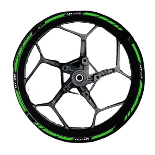 Wheel Stickers for Ya&maha for MT-09 for MT09 for MT 09 Motorcycle Reflective Wheel Sticker Rim Stripe Tape Decal Waterproof Accessories Decals(Color 17) - color: Color 17