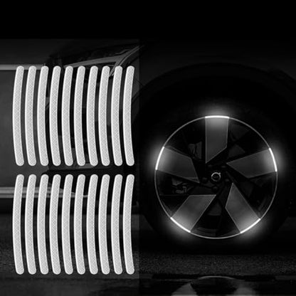 20PCS Reflective Car Stickers for Outside of Car Durable Car Decals for Men High Visibility Car Decal Stickers Easy Application Reflective Design (White) - color: White