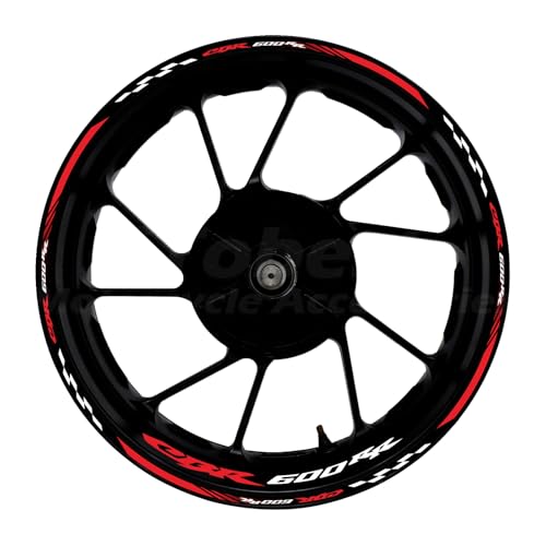 CBR 17 inch Wheel Rim Stickers Decals Tape Compatible with CBR600RR 2003-2025 F5 Motorcycle Reflective Rim Tapes Sticker Stripe (Red) - color: Red