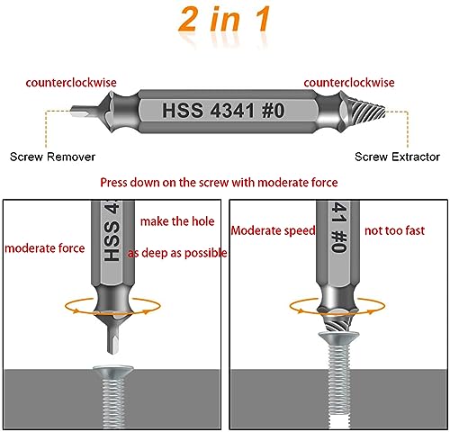 Gifts for Men,Damaged Screw Extractor Set,Christmas Stocking Stuffers for Adults Men Him,Mens Gifts for Dad,Husband,Stripped Screws Bolt Drill Bit Tools for Easy Removal of Rusty Broken Screw