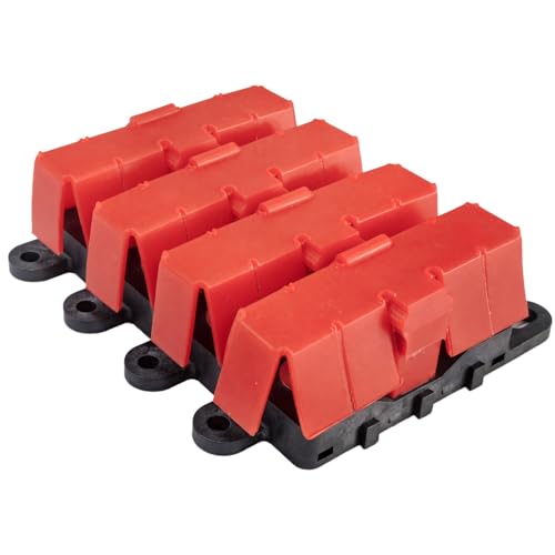 GLOSO Mega Fuse Holder with Cover M8 Stud 400 Amp Rating 4 Pack DMM - color: 4 Red Fuse Holder, size: Fuse Holder