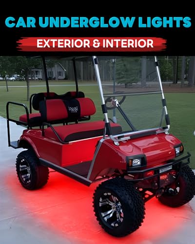 12V Led Light Strip Connectable 24Inch Red Led Strip Lights for Car Golf Cart Motorcycle Boat Cabinet Waterproof Led Light Strip,4Pack - color: Red Led Strip