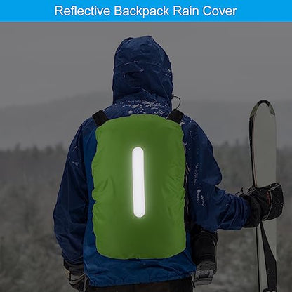 30-40L Waterproof Backpack Rain Cover, Non-Slip Backpack Cover with Vertical Reflective Strap Stay Dry for Hiking, Camping, Hunting, S, Lawn Green