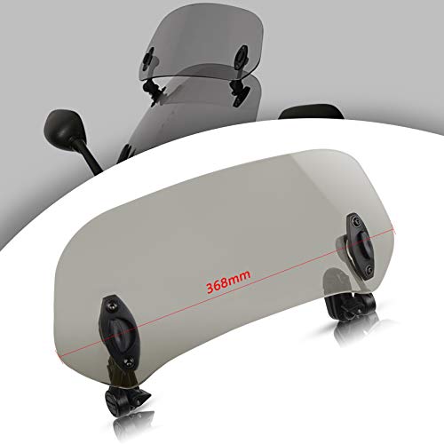 368mm Motorcycle Adjustable Windshield Extension Universal Clip-on Windscreen Transparent Brown - color: brown
