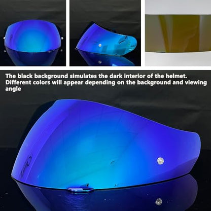 HJ-17 Helmet Visor Replacement,UV Protective Helmet Face Shield Compatible with CL-MAX II,IS-MAX BT,SY-MAX III,IS-MAX II,CL-MAX 3,C90,C91,C91N(Revo Deep Blue-Day Use) - color: Revo Deep Blue-day Use Only
